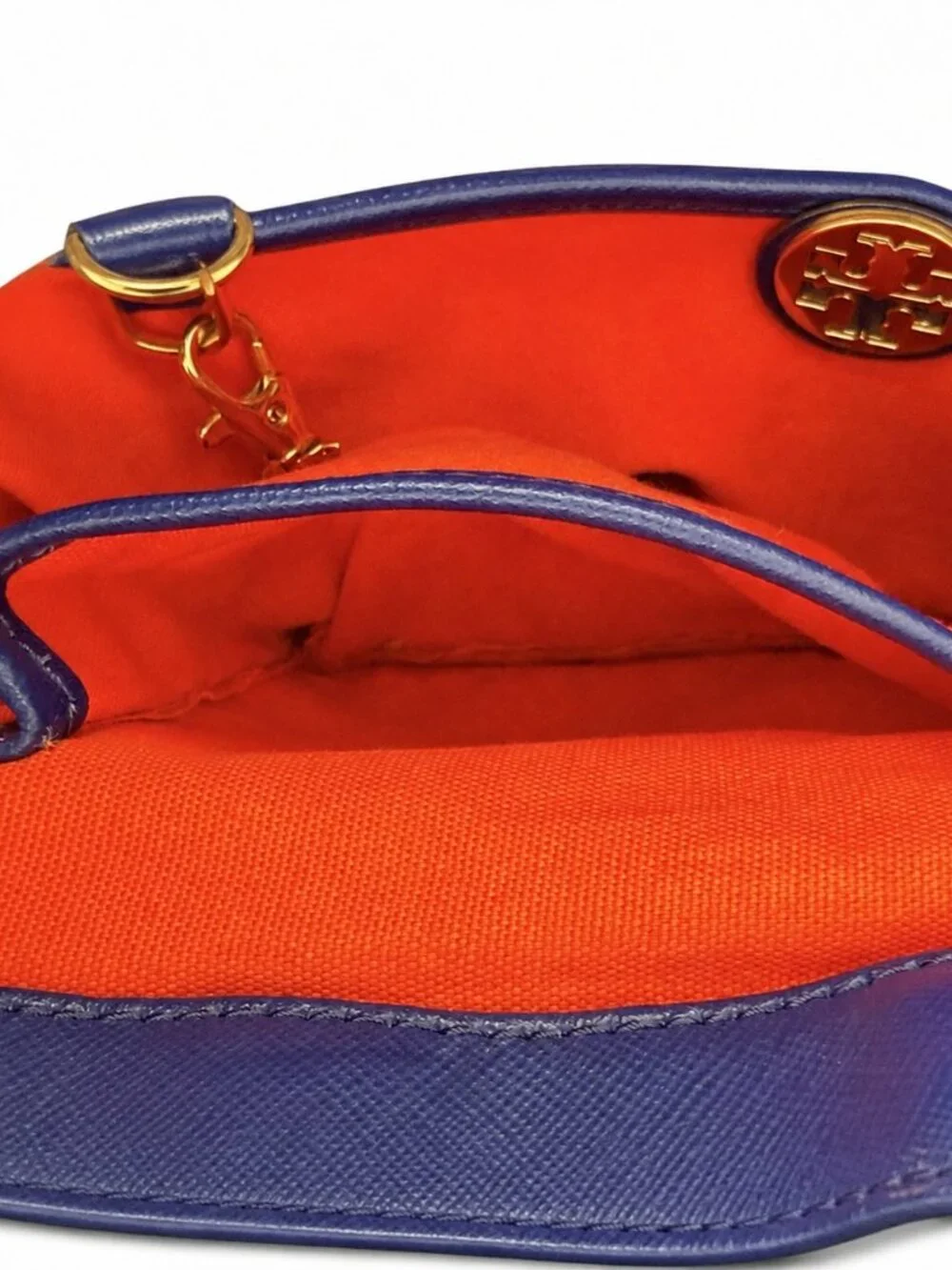 Tory Burch Blue Leather Double Zip Tote Bag